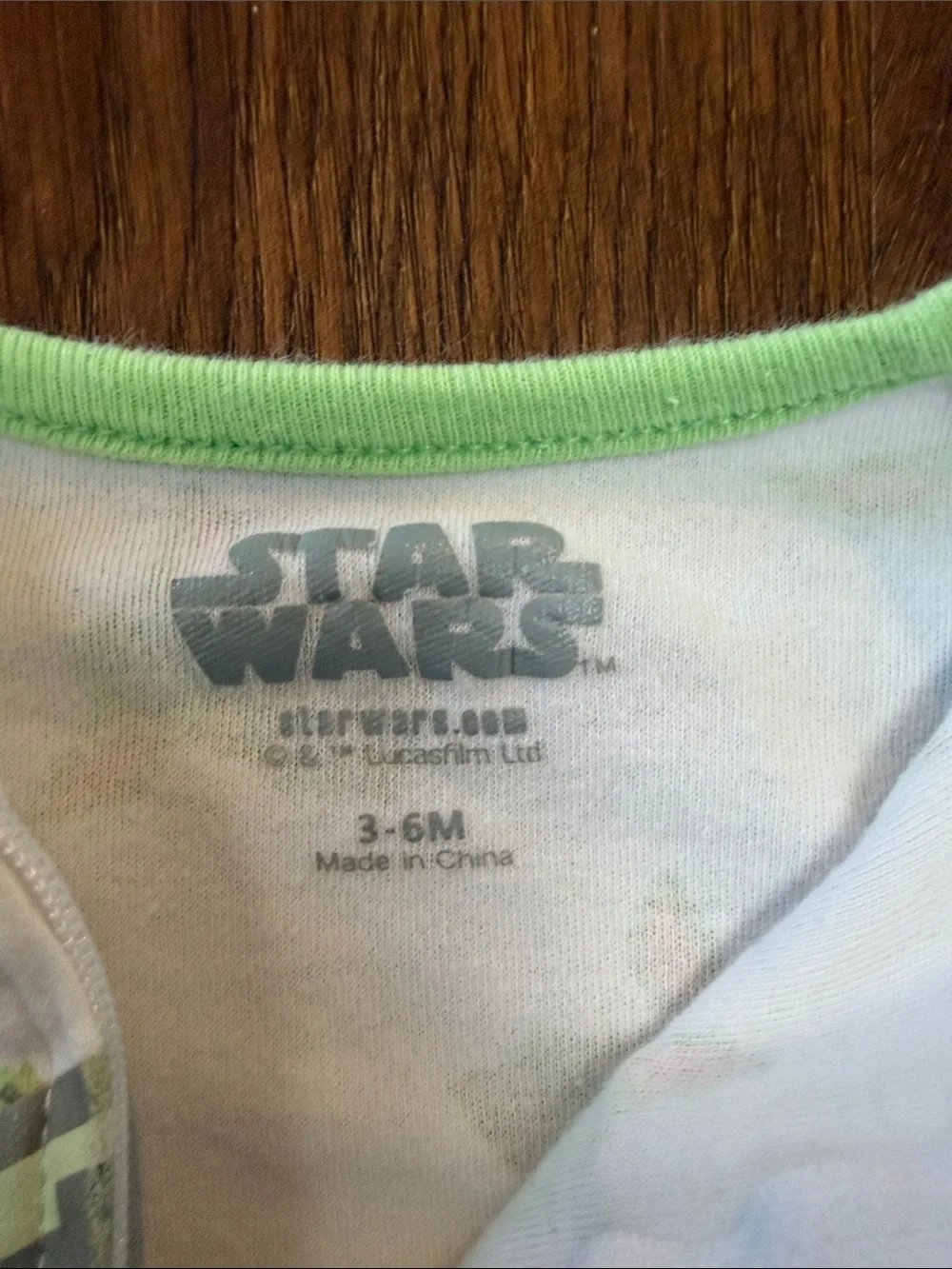 Star Wars Baby One-Piece Footie in White and Green with Grogu Graphic